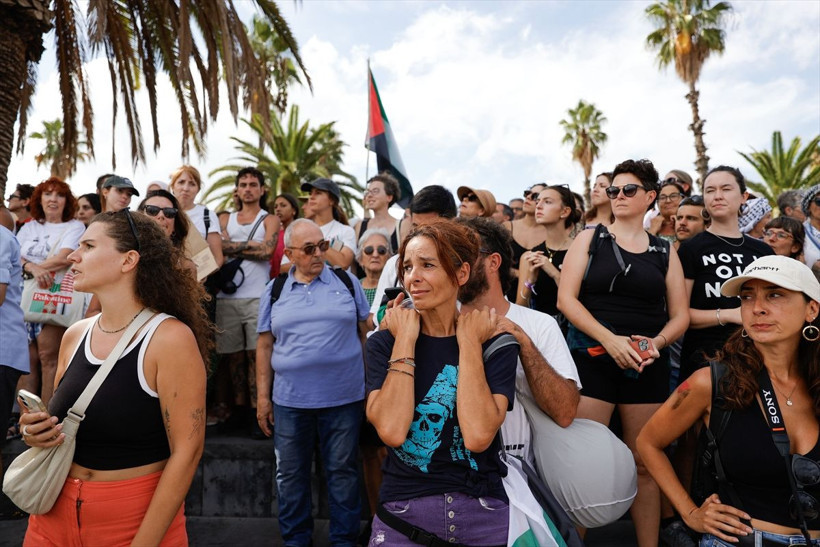 Onlarca tekne İsrail'in ablukasını kırmak ve Filistin ile dayanışma için Akdeniz'de yelken açtı - Resim: 15