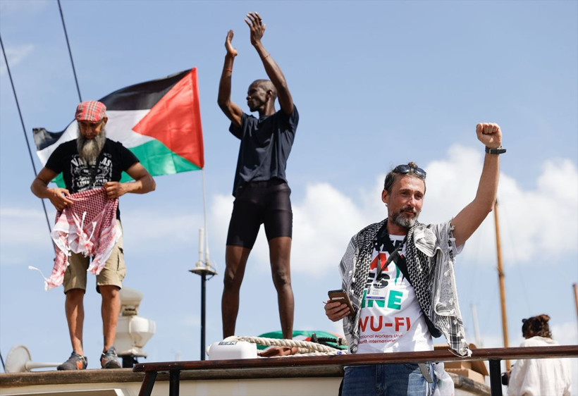 Onlarca tekne İsrail'in ablukasını kırmak ve Filistin ile dayanışma için Akdeniz'de yelken açtı - Resim: 13