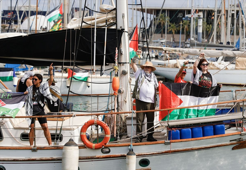 Onlarca tekne İsrail'in ablukasını kırmak ve Filistin ile dayanışma için Akdeniz'de yelken açtı - Resim: 12
