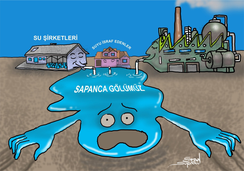Sakaryalı karikatüristten dikkat çeken Sapanca Gölü çizimi! - Resim : 1
