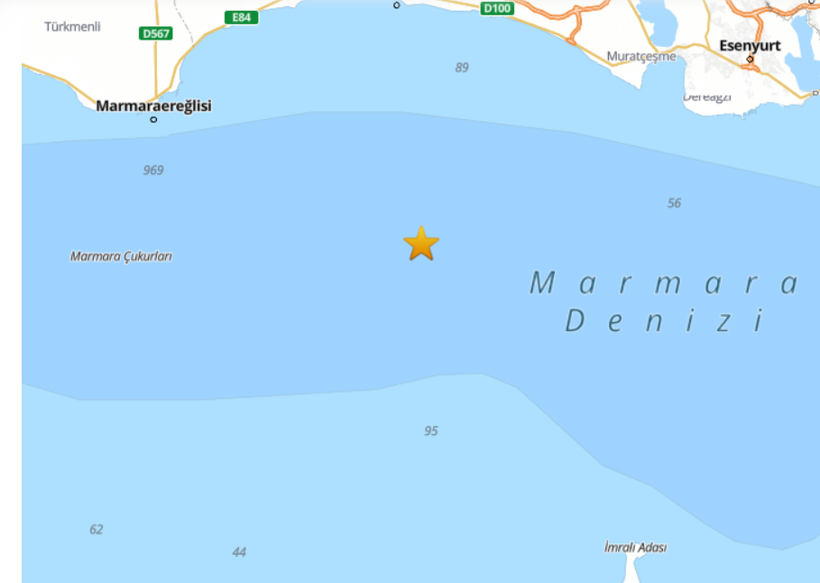 Marmara Denizi'nde deprem meydana geldi! - Resim : 1