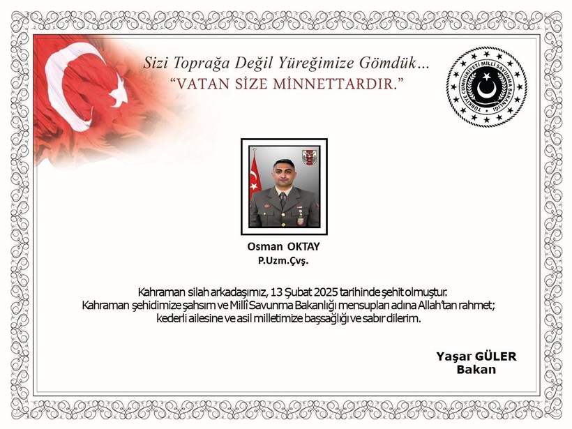 Uzman Çavuş Osman Oktay şehit oldu - Resim : 1
