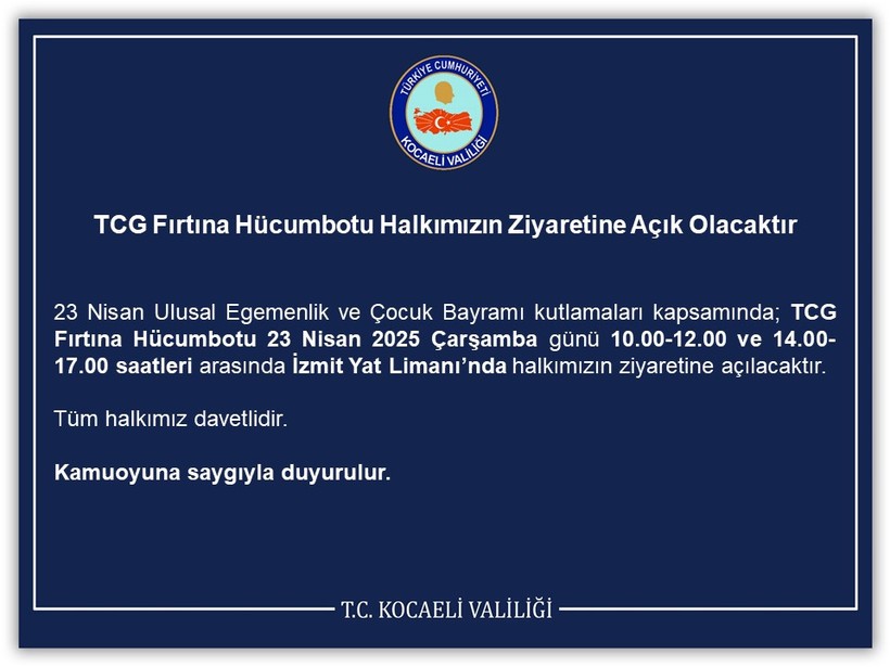 TCG Fırtına 23 Nisan'da ziyarete açılacak! - Resim : 1