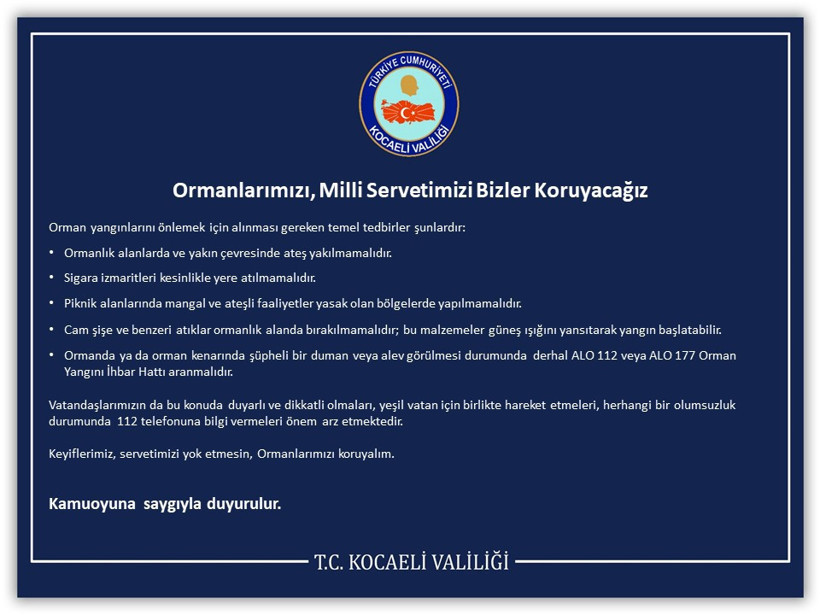 Kocaeli Valiliği Kocaelililere hayati uyarılarda bulundu! Tedbirleri tek tek sıraladı - Resim : 1
