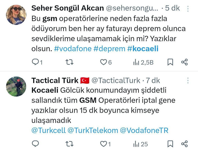 Deprem oldu telefonlar çekmiyor GSM operatörleri yine sınıfta kaldı! - Resim : 4