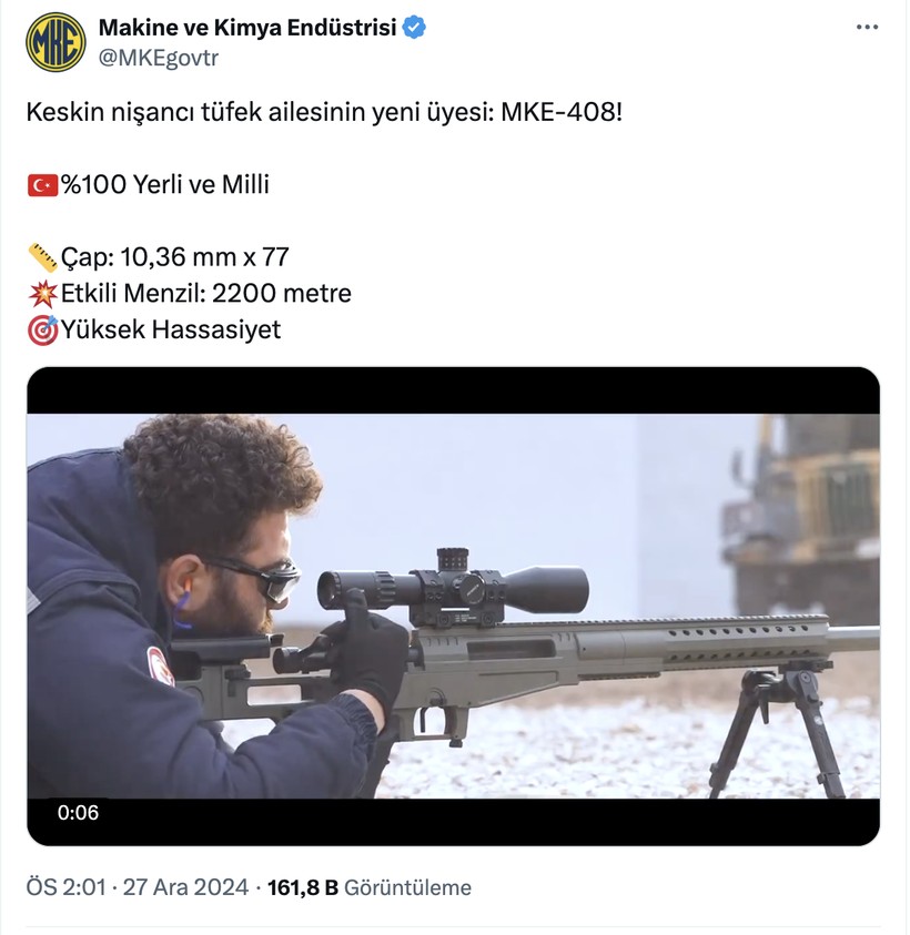 MKE tanıttı, keskin nişancı tüfeği ailesinin yeni üyesi MKE-408 - Resim : 2