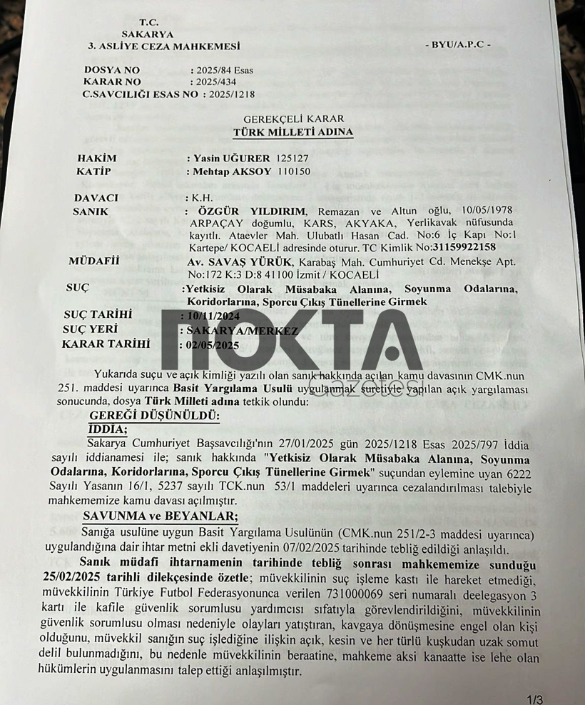 Kocaelispor’u Sakaryaspor maçında korudu! Hapis yatacak! - Resim : 2