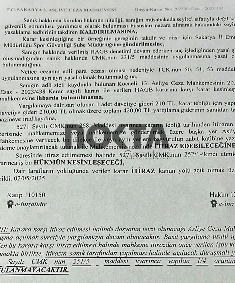 Kocaelispor’u Sakaryaspor maçında korudu! Hapis yatacak! - Resim : 4