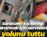 Sürücüler kış lastiği taktırmak için servislerin yolunu tuttu